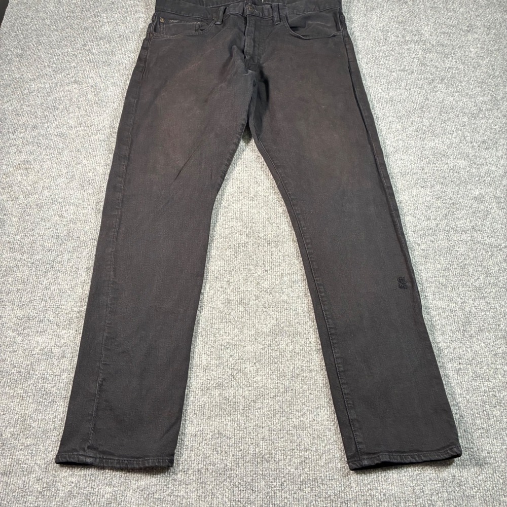 Polo Ralph Lauren Jeans Mens 32x30 Black Distressed Straight Leg Denim